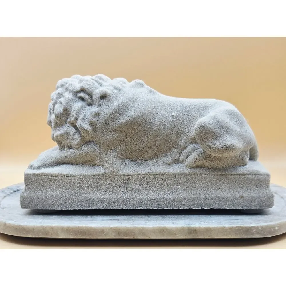 70'S HADDONSTONE LION CONCRETE CAST STONE GARDEN STATUE DOOR STOP MANTLE DECOR